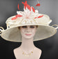 Kentucky Derby Hat: Jumbo Feather Flower Sinamay Church Wedding Hat