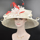 Kentucky Derby Hat: Jumbo Feather Flower Sinamay Church Wedding Hat