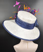 Wide Brim Sinamay Kentucky Derby Hat: Feather Fascinator