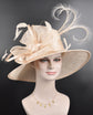 Champagne Wide Brim Sinamay Hat, Kentucky Derby Hat, Church hat, Tea Party Hat, Custom hat, Formal Hat, Fashion Hat