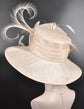 Champagne Wide Brim Sinamay Hat, Kentucky Derby Hat, Church hat, Tea Party Hat, Custom hat, Formal Hat, Fashion Hat