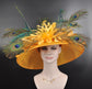 Church Kentucky Derby Hat Carriage Tea Party Wedding Wide Brim Women&