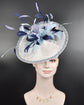 White Navy Blue Lavender Powder Blue Sinamay Fascinator Hat Kentucky Derby Hat Tea Wedding Party Hat