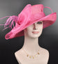 Hot Pink Kentucky Derby Hat: Medium Brim Sinamay Millinery