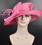 Hot Pink Kentucky Derby Hat: Medium Brim Sinamay Millinery