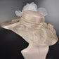 Taupe Jumbo Silk Flower, Kentucky Derby hat, Church hat, Wedding hat, Tea Party hat , Floppy Wide Brim Sinamay Dress Hat