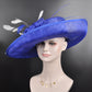 Royal Blue Sinamay Kentucky Derby Hat: Feather Fascinator