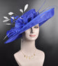 Royal Blue Sinamay Kentucky Derby Hat: Feather Fascinator