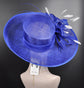 Royal Blue Sinamay Kentucky Derby Hat: Feather Fascinator