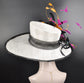 Sinamay Kentucky Derby Hat: Wide Brim Feather Ascot Hat