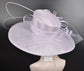 Lilac Wide Brim Sinamay Kentucky Derby Hat: Feather Flower Ascot Hat