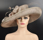 Church Kentucky Derby Carriage Tea Party Wedding Wide Brim  Royal Ascot Horse Race Oaks day hatTaupe