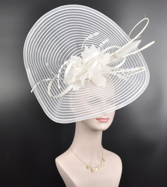 White Feather Fascinator Hat: Royal Ascot, Kentucky Derby, Wedding