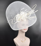 White Feather Fascinator Hat: Royal Ascot, Kentucky Derby, Wedding
