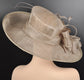 Church Kentucky Derby Carriage Tea Party Wedding Wide Brim  Royal Ascot Horse Race Oaks day hatTaupe