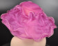 Violet Organza Derby Hat: Big Bow Flower, 7" Brim
