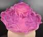 Violet Organza Derby Hat, Wide Brim, Big Bow, Wedding Tea Party