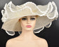 Ivory Sinamay Kentucky Derby Hat: Feather Flower Tea Party Church Hat