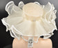 Ivory Sinamay Kentucky Derby Hat: Feather Flower Tea Party Church Hat