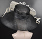 Wide Brim Sinamay Derby Hat: Black & Ivory Wedding Ascot Race Day