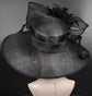 Black Sinamay Wide Brim Hat: Kentucky Derby, Ascot Races