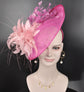 Hot Pink Feather Flower Fascinator: Kentucky Derby Wedding Hat