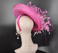 Hot Pink Feather Flower Fascinator: Kentucky Derby Wedding Hat