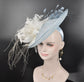Powder Blue Feather Fascinator Hat: Kentucky Derby Tea Party Headband