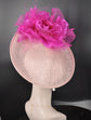 Fuchsia Pink Feather Flower Fascinator Hat: Kentucky Derby Tea Party