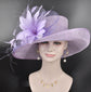 Lilac Kentucky Derby Hat: Feather Flower Royal Ascot Sinamay Hat