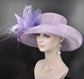 Lilac Kentucky Derby Hat: Feather Flower Royal Ascot Sinamay Hat