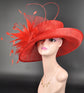 Kentucky Derby Hat: Feather Flower Sinamay Ascot Hat