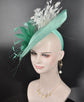 Turquoise Feather Fascinator Hat: Kentucky Derby Tea Party Hat