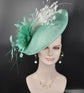 Turquoise Feather Fascinator Hat: Kentucky Derby Tea Party Hat