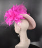 Fuchsia Pink Feather Flower Fascinator Hat: Kentucky Derby Tea Party