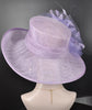 Lilac Kentucky Derby Hat: Feather Flower Royal Ascot Sinamay Hat