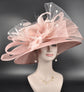 Blush Pink Flowers w Ivory Netting  Kentucky Derby Hat, Tea Party Hat Mother&