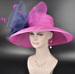 Sinamay Kentucky Derby Hat: Hot Pink Wide Brim Royal Ascot Hat