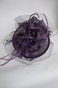 Fancy Sinamay Feathers Trio Floral Net Headband Fascinator Cocktail Hat Purple Kentucky Derby Hat