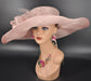 Blush Pink Sinamay Wide Brim Hat: Kentucky Derby, Tea Party