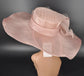 Blush Pink Sinamay Wide Brim Hat: Kentucky Derby, Tea Party