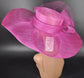 Fuchsia Pink Sinamay Kentucky Derby Hat: Wide Brim Occasion Hat