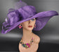Purple Sinamay Kentucky Derby Hat: Wide Brim Wedding Church Hat