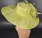 Lime Green Sinamay Kentucky Derby Hat: Wide Brim Occasion Hat