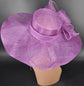 Grape Purple Sinamay Kentucky Derby Hat: Wide Brim Church Hat