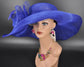 Oaks day hat Kentucky Derby Hat, Church Hat, Wedding Hat, Easter Hat, Tea Party Hat Wide Brim Sinamay Hat Carriage Hat Royal Blue