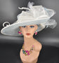 Powder Blue Sinamay Kentucky Derby Hat: Wide Brim Tea Party Hat