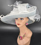 Powder Blue Sinamay Kentucky Derby Hat: Wide Brim Tea Party Hat
