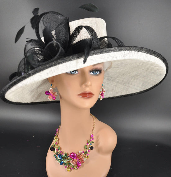 Sinamay Kentucky Derby Hat: Wide Brim Royal Ascot Tea Party Hat