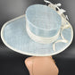 Sinamay Kentucky Derby Hat: Powder Blue Wide Brim Ascot Hat